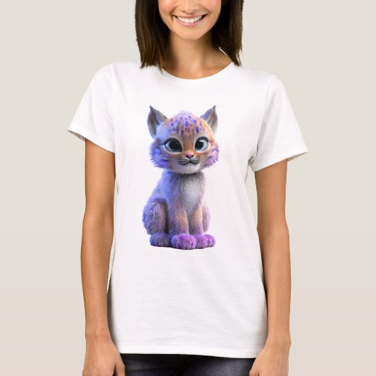 Adorable Galactic Purple Lynx Cub Women T-Shirt (Vorderseite)