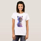 Adorable Galactic Purple Lynx Cub Women T-Shirt (Vorne ganz)