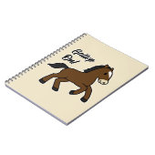 Adorable Gallop On! Happy Foal Kawaii Horse Design Notizblock (Linke Seite)