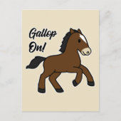 Adorable Gallop On! Happy Foal Kawaii Horse Design Postkarte (Vorderseite)