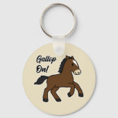 Adorable Gallop On! Happy Foal Kawaii Horse Design Schlüsselanhänger (Vorderseite)