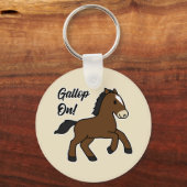Adorable Gallop On! Happy Foal Kawaii Horse Design Schlüsselanhänger (Vorderseite)