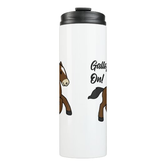 Adorable Gallop On! Happy Foal Kawaii Horse Design Thermosbecher (Vorderseite)
