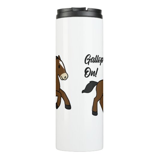 Adorable Gallop On! Happy Foal Kawaii Horse Design Thermosbecher (Rückseite)