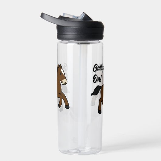 Adorable Gallop On! Happy Foal Kawaii Horse Design Trinkflasche (Rechts)