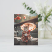 Adorable Geisha Kitten Postkarte (Stehend Vorderseite)