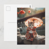 Adorable Geisha Kitten Postkarte (Vorne/Hinten)
