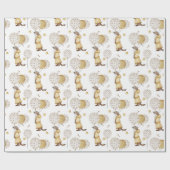 Adorable, gelb gekleidete Schätze, Löwen Geschenkpapier (Flach)