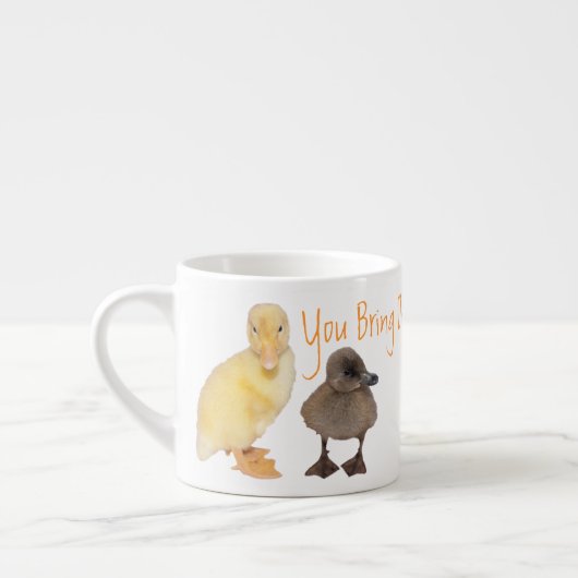 Adorable gelbe und graue Duckling-Fotos Espressotasse (Links)