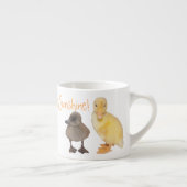 Adorable gelbe und graue Duckling-Fotos Espressotasse (Rechts)