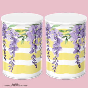 Adorable gelbe und lila botanische Streifen Seidenpapier