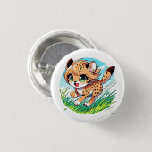 Adorable Gepard-Kuche spielerisch Button (Vorne & Hinten)