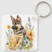 Adorable German Shepherd Dog Schlüsselanhänger (Rückseite)