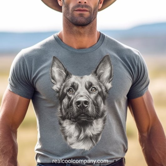 Adorable German Shepherd Sketch Niedlich Dog T-Shirt