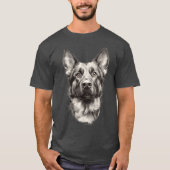 Adorable German Shepherd Sketch Niedlich Dog T-Shirt (Vorderseite)