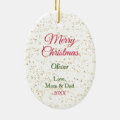 Adorable German Shepherd Welpe Weihnachten Strumpf Keramik Ornament (Hinten)