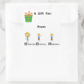 Adorable Geschenkmarke mit Kindernamenskleber Quadratischer Aufkleber (Tasche)
