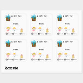 Adorable Geschenkmarke mit Kindernamenskleber Quadratischer Aufkleber (Blatt)