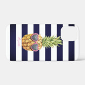 Adorable gestreifte Coole Ananas Case-Mate iPhone Hülle (Rückseite (Horizontal))