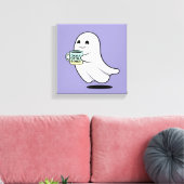 Adorable Ghost Cute Halloween Illustration Leinwanddruck (Insitu (Wohnzimmer))