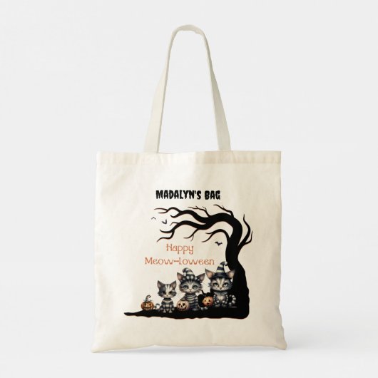 Adorable Ghost Halloween Kittens Trick oder Trete Tragetasche (Rückseite)
