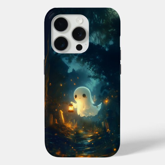 Adorable Ghost Lantern Halloween iPhone Case (Rückseite)