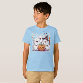 Adorable Ghosts & Pumpkin Kids Halloween T - Shirt (Vorne ganz)