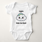 Adorable "Giggles Under Clouds" Bodysuit Baby Strampler (Vorderseite)