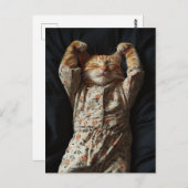 Adorable Ginger Cat in Pjs Postkarte (Vorne/Hinten)