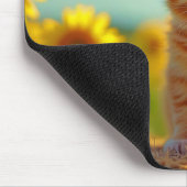 Adorable Ginger Kitten im Feld der Sonnenblumen Mousepad (Ecke)