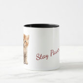 Adorable Ginger Kitten "Stay Pawsitive" Two-Tone Tasse (Zentrum)