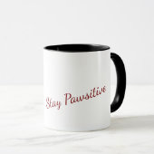 Adorable Ginger Kitten "Stay Pawsitive" Two-Tone Tasse (VorderseiteRechts)