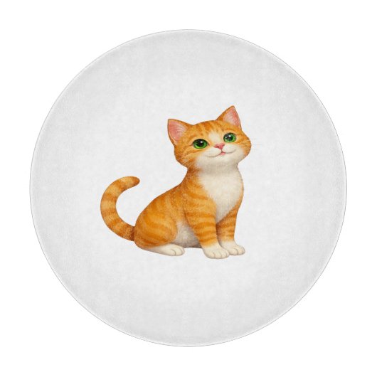 Adorable Ginger Kitten Throw Pillow Schneidebrett (Vorderseite)