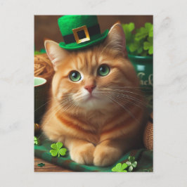Adorable Ginger St. Patricks Day Cat Postkarte