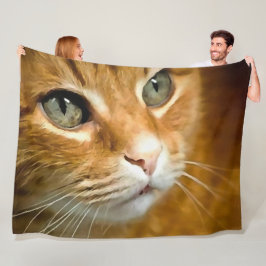 Adorable Ginger Tabby Cat Posing Pet Portrait Fleecedecke