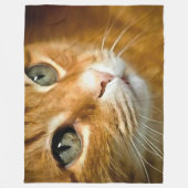 Adorable Ginger Tabby Cat Posing Pet Portrait Fleecedecke (Vorderseite)