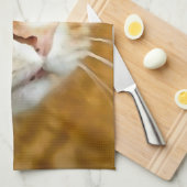 Adorable Ginger Tabby Cat Posing Pet Portrait Geschirrtuch (Viertel Falte)