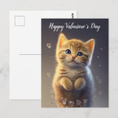 Adorable Ginger Tabby Valentine's Kitten Postkarte (Vorne/Hinten)