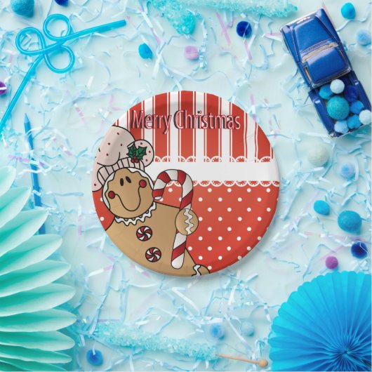 Adorable Gingerbread Mann Weihnachtsspass Pappteller (Party)