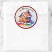Adorable Gingerbrot Haus Weihnachten Runder Aufkleber (Tasche)