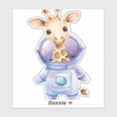 Adorable Giraffe Astronaut Illustration Classic T- Aufkleber (Blatt)