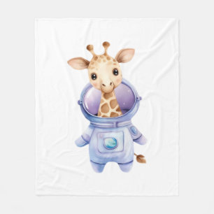 Adorable Giraffe Astronaut Illustration Classic T- Fleecedecke