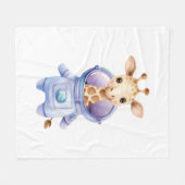 Adorable Giraffe Astronaut Illustration Classic T- Fleecedecke (Vorderseite (Horizontal))