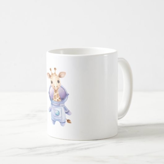 Adorable Giraffe Astronaut Illustration Classic T- Kaffeetasse (VorderseiteRechts)