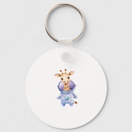 Adorable Giraffe Astronaut Illustration Classic T- Schlüsselanhänger (Vorderseite)