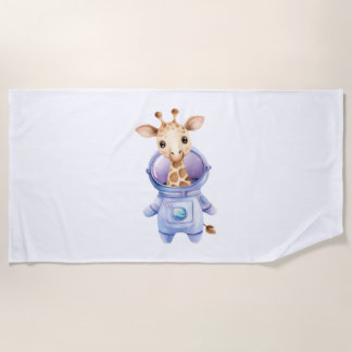 Adorable Giraffe Astronaut Illustration Classic T- Strandtuch