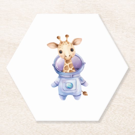 Adorable Giraffe Astronaut Illustration Classic T- Untersetzer (Vorderseite)