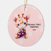 Adorable Giraffe Baby First Christmas Keramik Ornament (Links)
