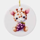 Adorable Giraffe Baby First Christmas Keramik Ornament (Hinten)