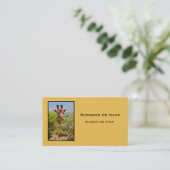 Adorable Giraffe, die seinen Kopf über den Bäumen  Visitenkarte (Stehend Vorderseite)